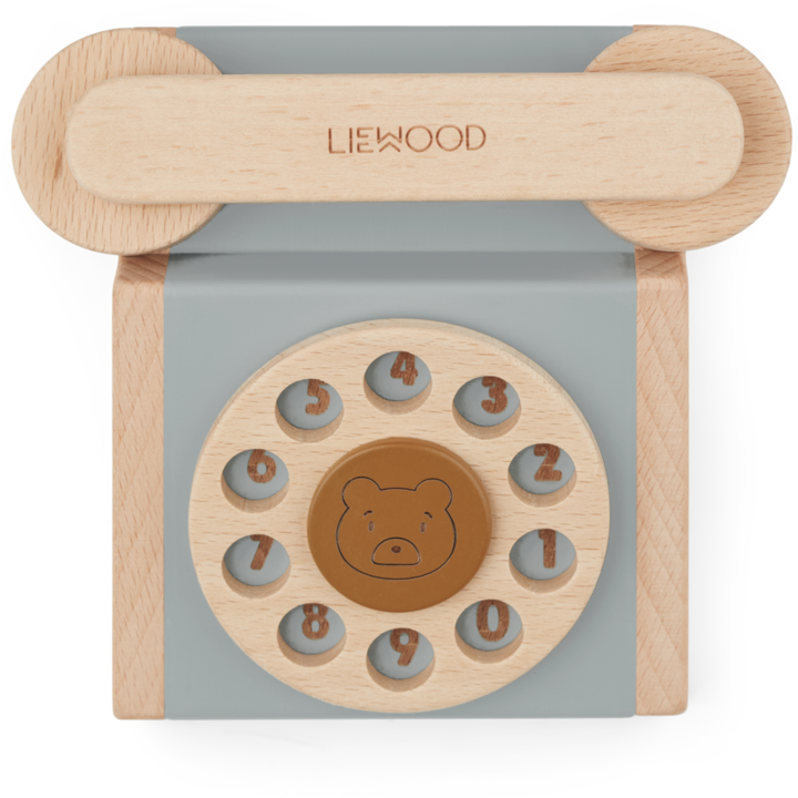 Image du produit Liewood Téléphone jouet Selma en bois Blue Fog Multi Mix
