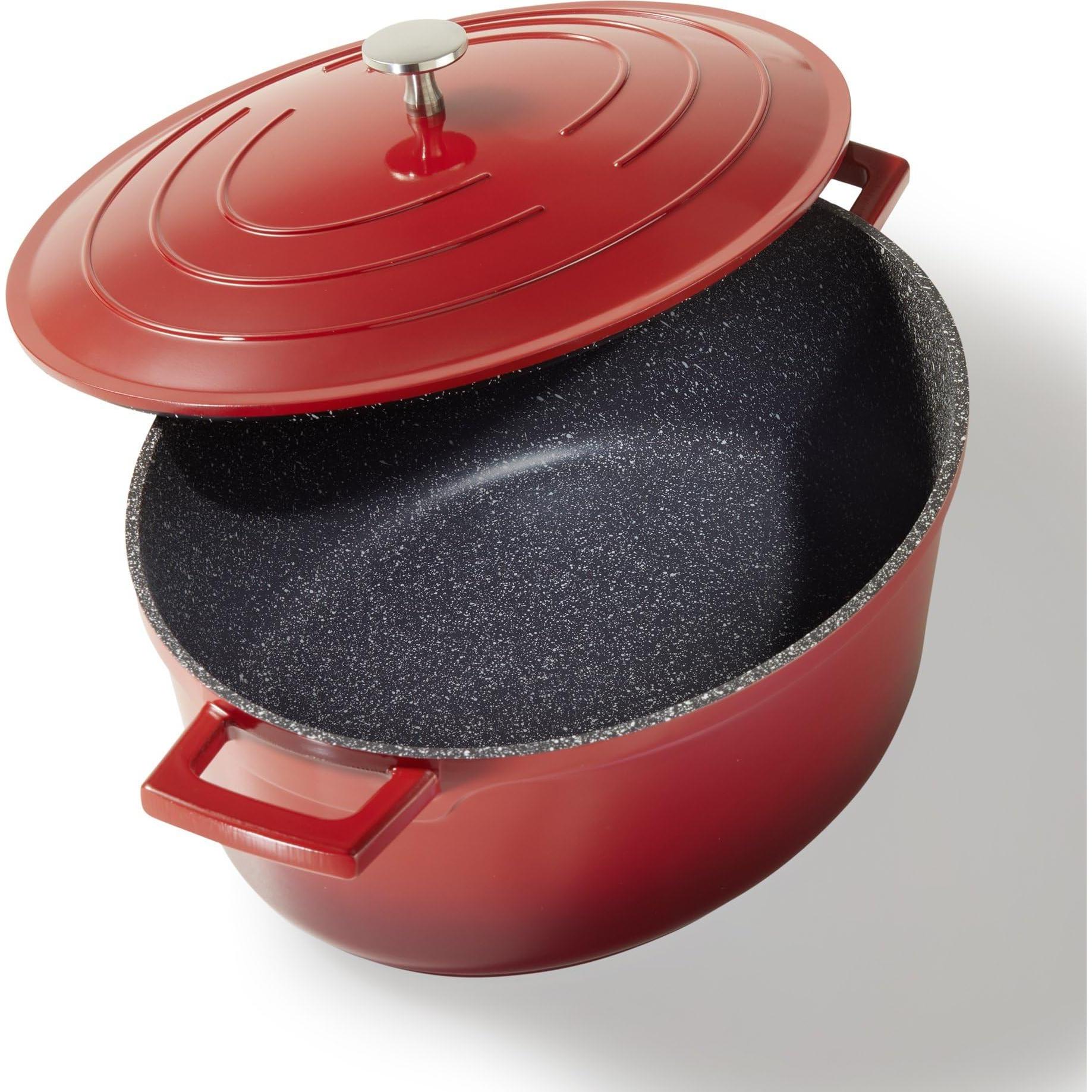 Stoneline 20092 Gourmet Roaster 32 x 25 cm, Cherry Red, Pfanne + Kochtopf, Rot
