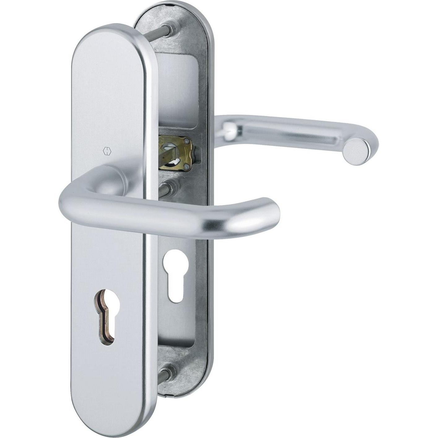 Hoppe, Türgriff + Fenstergriff, Drückergarnitur PARIS - DIN 92mm, silber, PZ für TS 42-47mm, o. KZS (Türgarnitur)