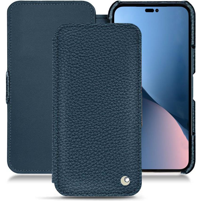 Noreve Lederschutzhülle horizontal (Apple iPhone 14 Plus), Smartphone Hülle, Blau