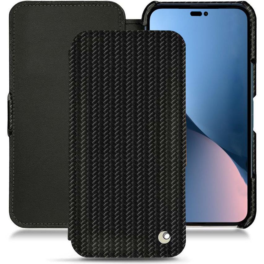 Noreve Lederschutzhülle horizontal (Apple iPhone 14 Plus), Smartphone Hülle, Schwarz