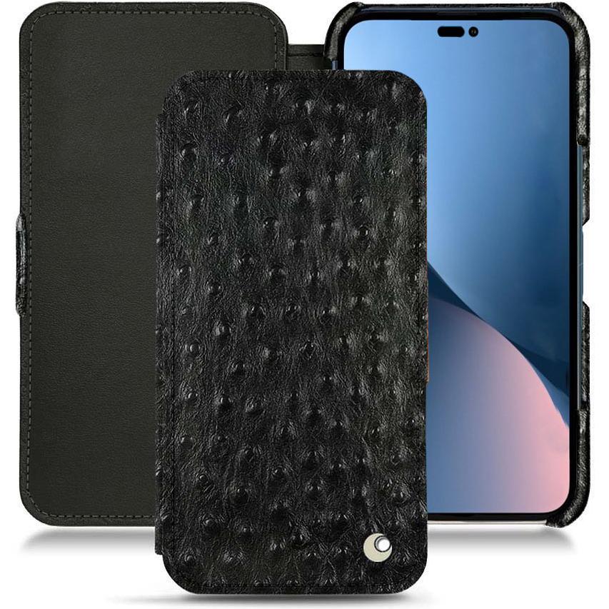 Noreve Lederschutzhülle horizontal (Apple iPhone 14 Plus), Smartphone Hülle, Schwarz