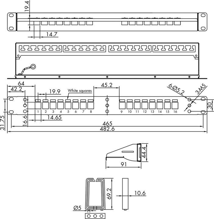 Actual product image Roline Patch panel Cat.6 / Class E