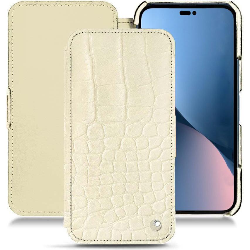 Noreve Lederschutzhülle horizontal (Apple iPhone 14 Plus), Smartphone Hülle, Beige