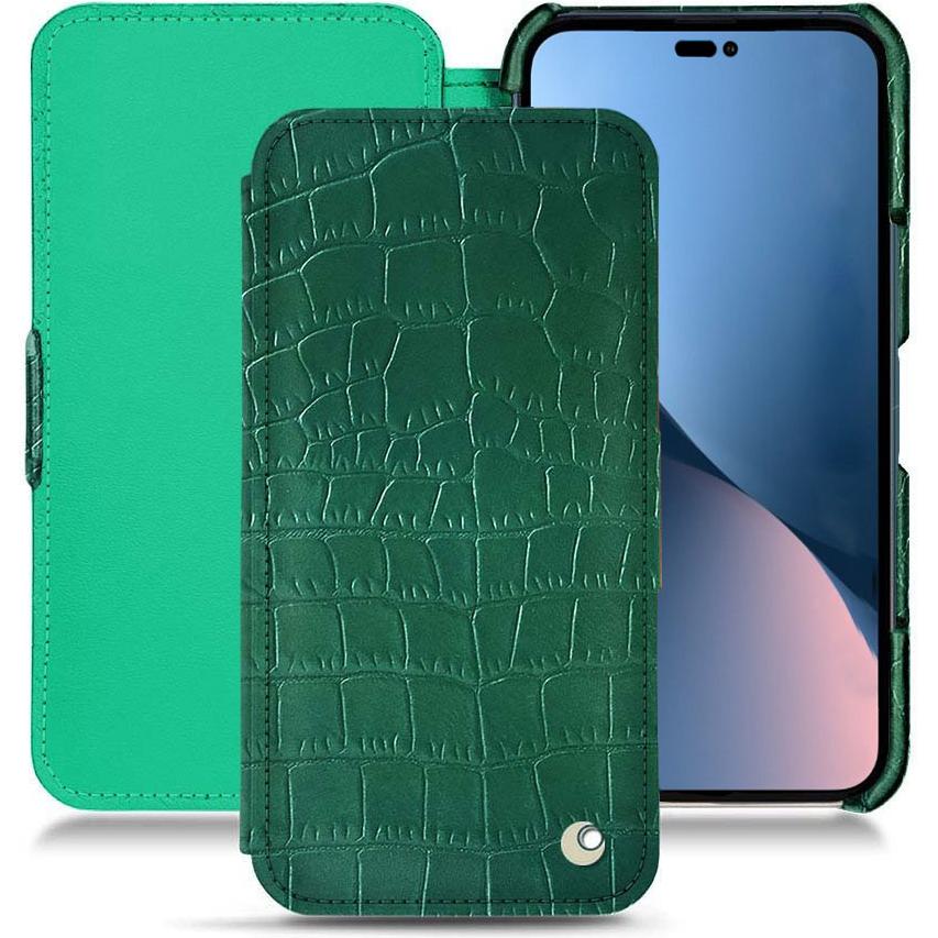 Thumbnail - Noreve Lederschutzhülle horizontal (Apple iPhone 14 Plus), Smartphone Hülle, Grün