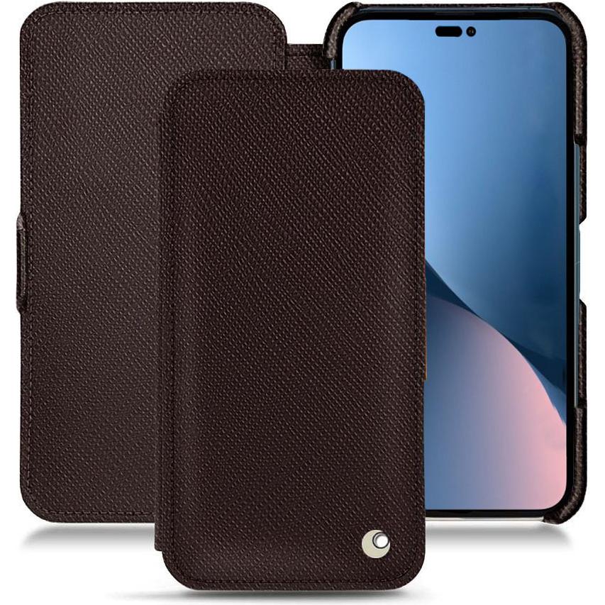 Noreve Lederschutzhülle horizontal (Apple iPhone 14 Plus), Smartphone Hülle, Braun