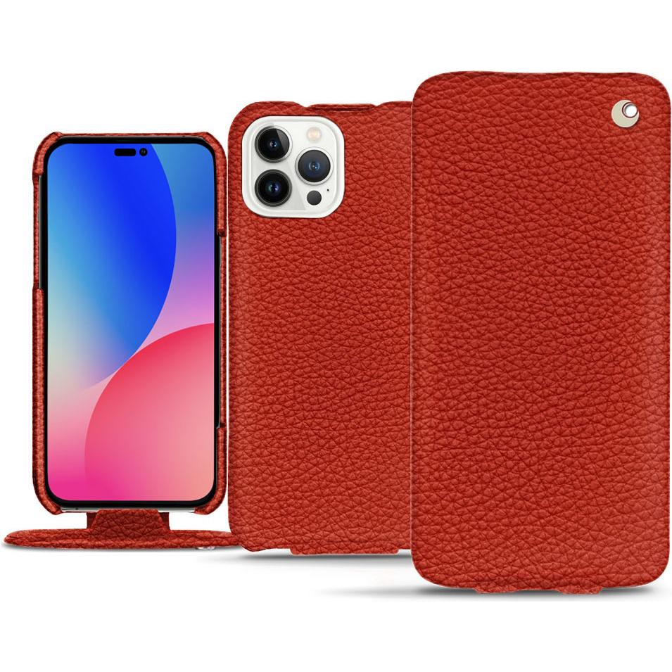 Noreve Lederschutzhülle vertikal (Apple iPhone 14 Pro Max), Smartphone Hülle, Orange