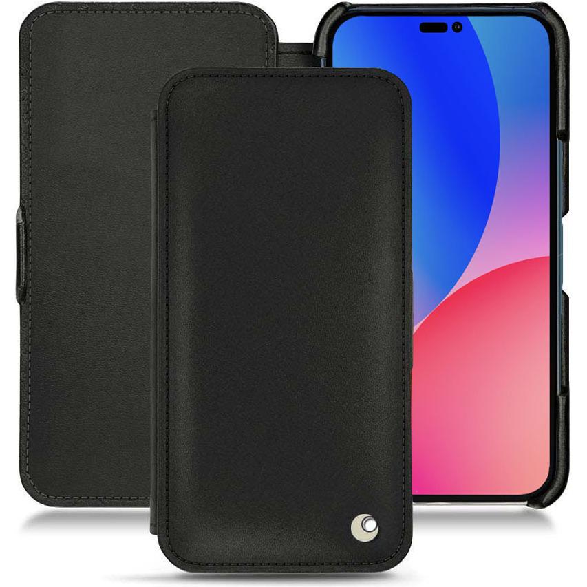 Noreve Lederschutzhülle horizontal (Apple iPhone 14 Pro Max), Smartphone Hülle, Schwarz