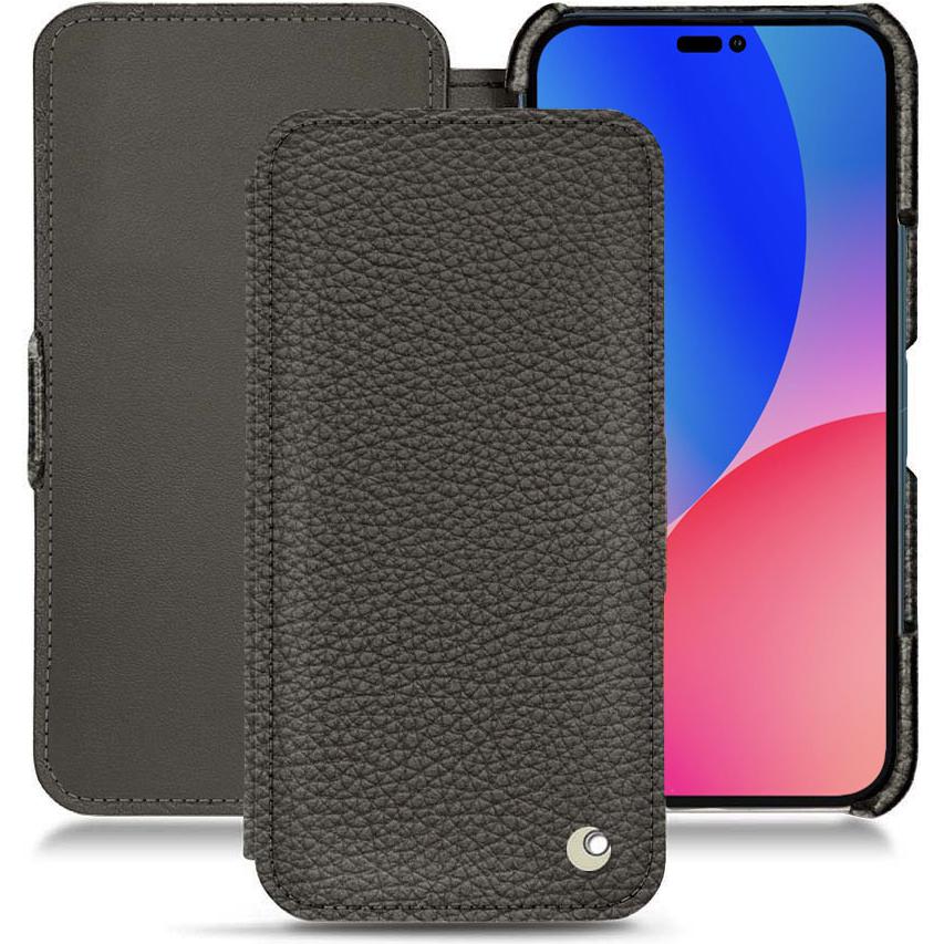 Noreve Lederschutzhülle horizontal (Apple iPhone 14 Pro Max), Smartphone Hülle, Grau