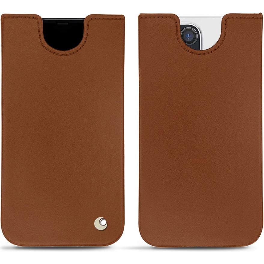 Noreve Lederschutzhülle (Apple iPhone 14 Pro Max), Smartphone Hülle, Braun