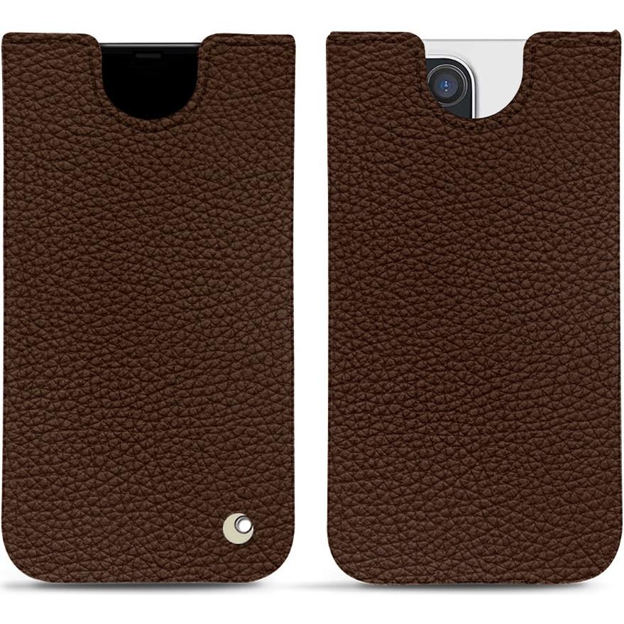 Noreve Lederschutzhülle (Apple iPhone 14 Pro Max), Smartphone Hülle, Braun