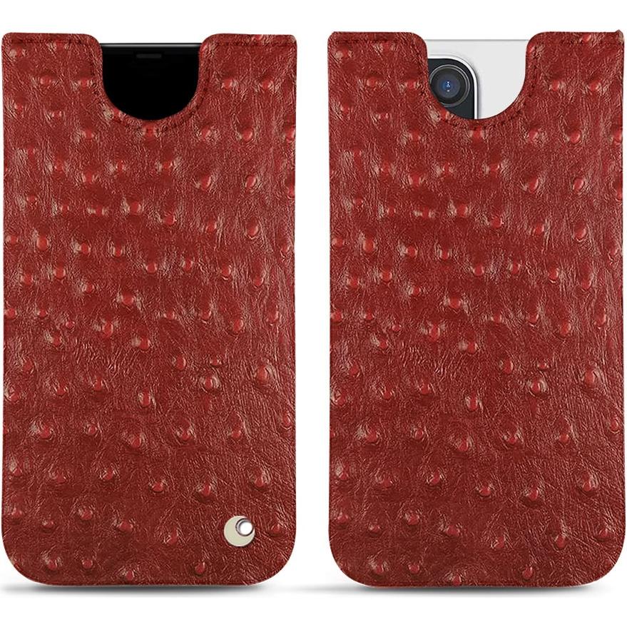 Noreve Lederschutzhülle (Apple iPhone 14 Pro Max), Smartphone Hülle, Rot