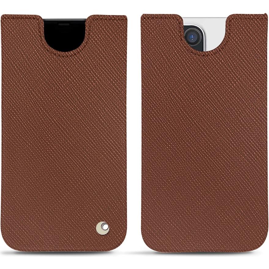 Noreve Lederschutzhülle (Apple iPhone 14 Pro Max), Smartphone Hülle, Braun