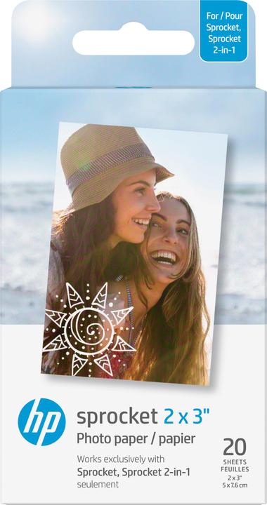Produktbild HP Sprocket Fotopapier Zink (290 g/m², Foto (5x7.6cm), 20 x)
