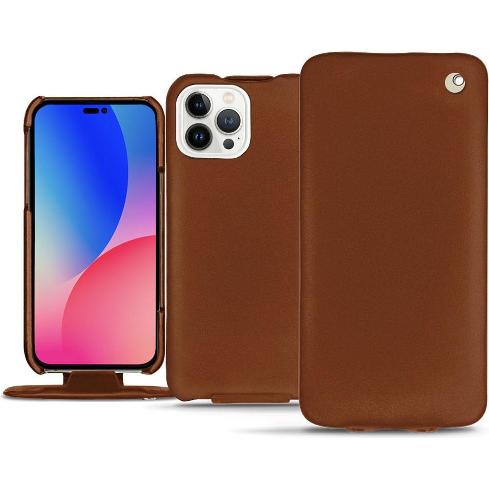 Thumbnail - Noreve Lederschutzhülle vertikal (Apple iPhone 14 Pro Max), Smartphone Hülle, Braun