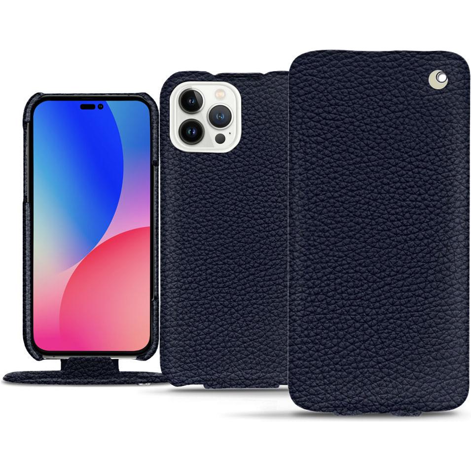 Noreve Lederschutzhülle vertikal (Apple iPhone 14 Pro Max), Smartphone Hülle, Violett