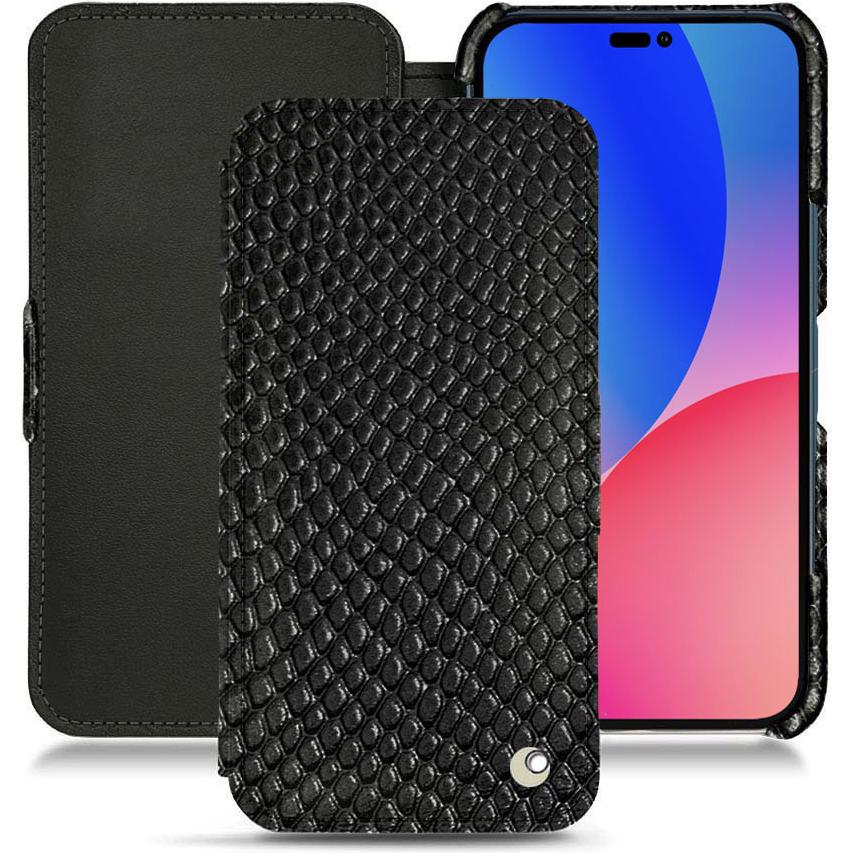 Noreve Lederschutzhülle horizontal (Apple iPhone 14 Pro Max), Smartphone Hülle, Schwarz