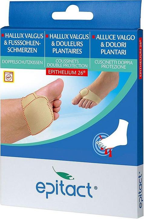 Produktbild Epitact Doppelschutzkissen Hallux Valgus und schmerzende Fusssohlen Gr. M (M)