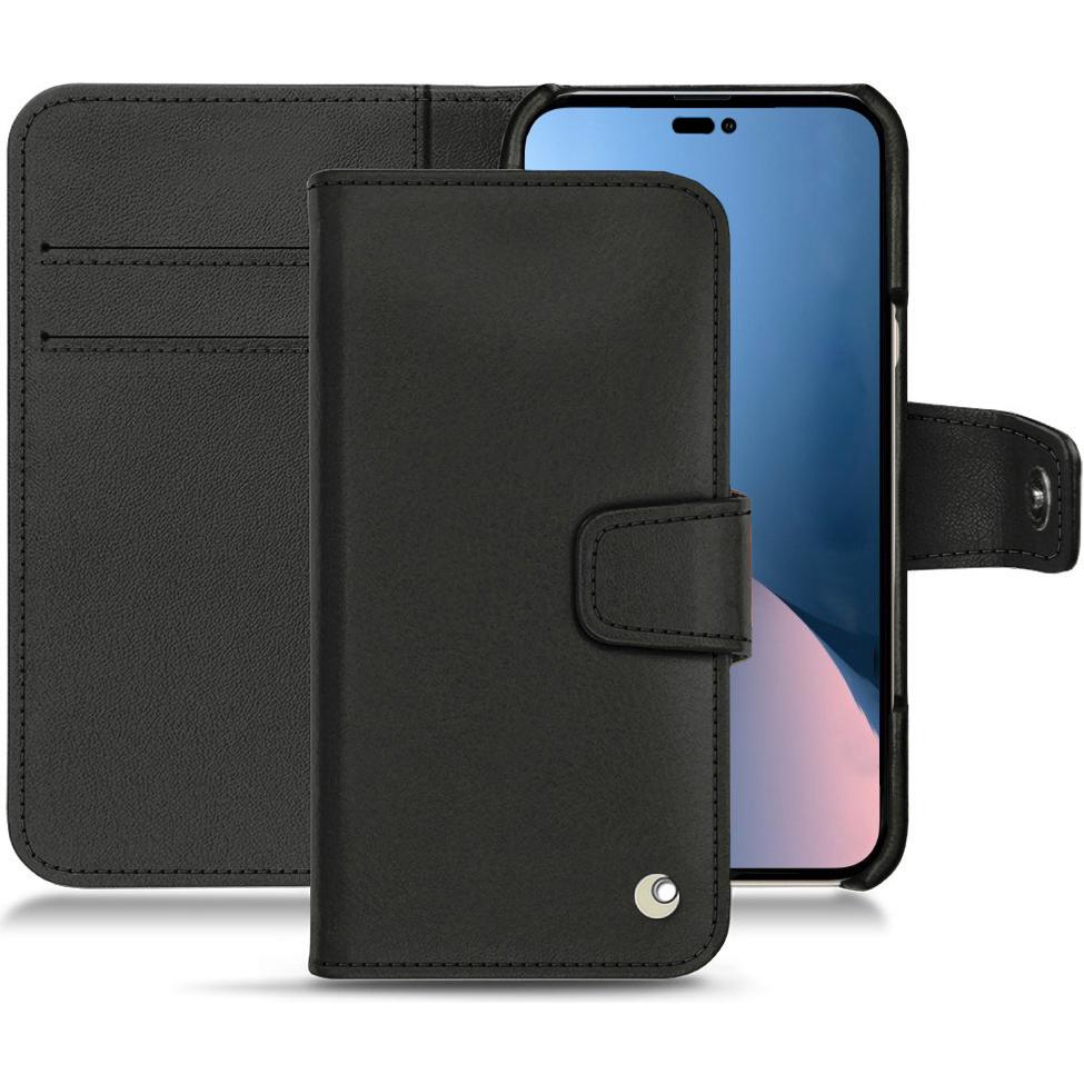 Noreve Lederschutzhülle Wallet (Apple iPhone 14 Plus), Smartphone Hülle, Schwarz