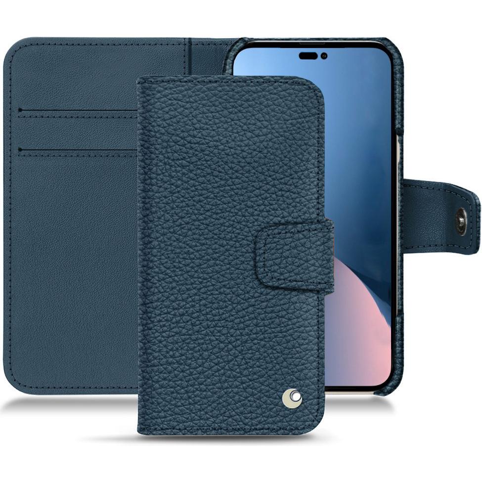 Noreve Lederschutzhülle Wallet (Apple iPhone 14 Plus), Smartphone Hülle, Blau