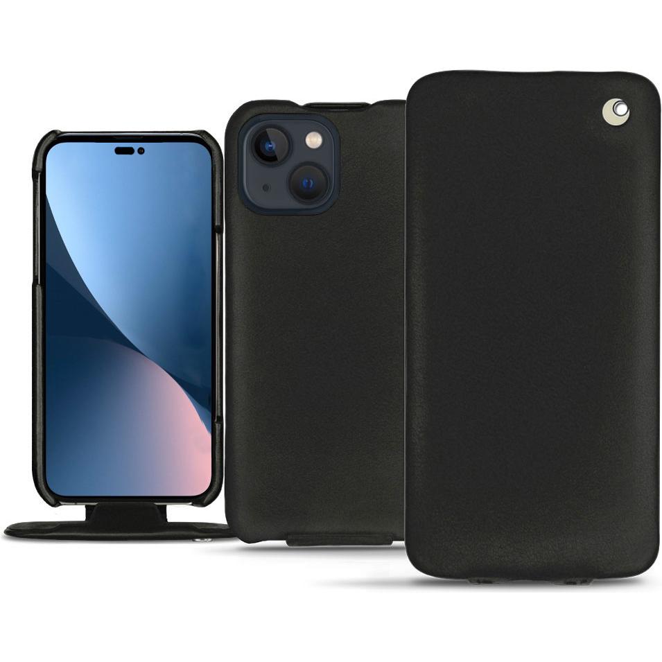 Noreve Lederschutzhülle vertikal (Apple iPhone 14 Plus), Smartphone Hülle, Schwarz
