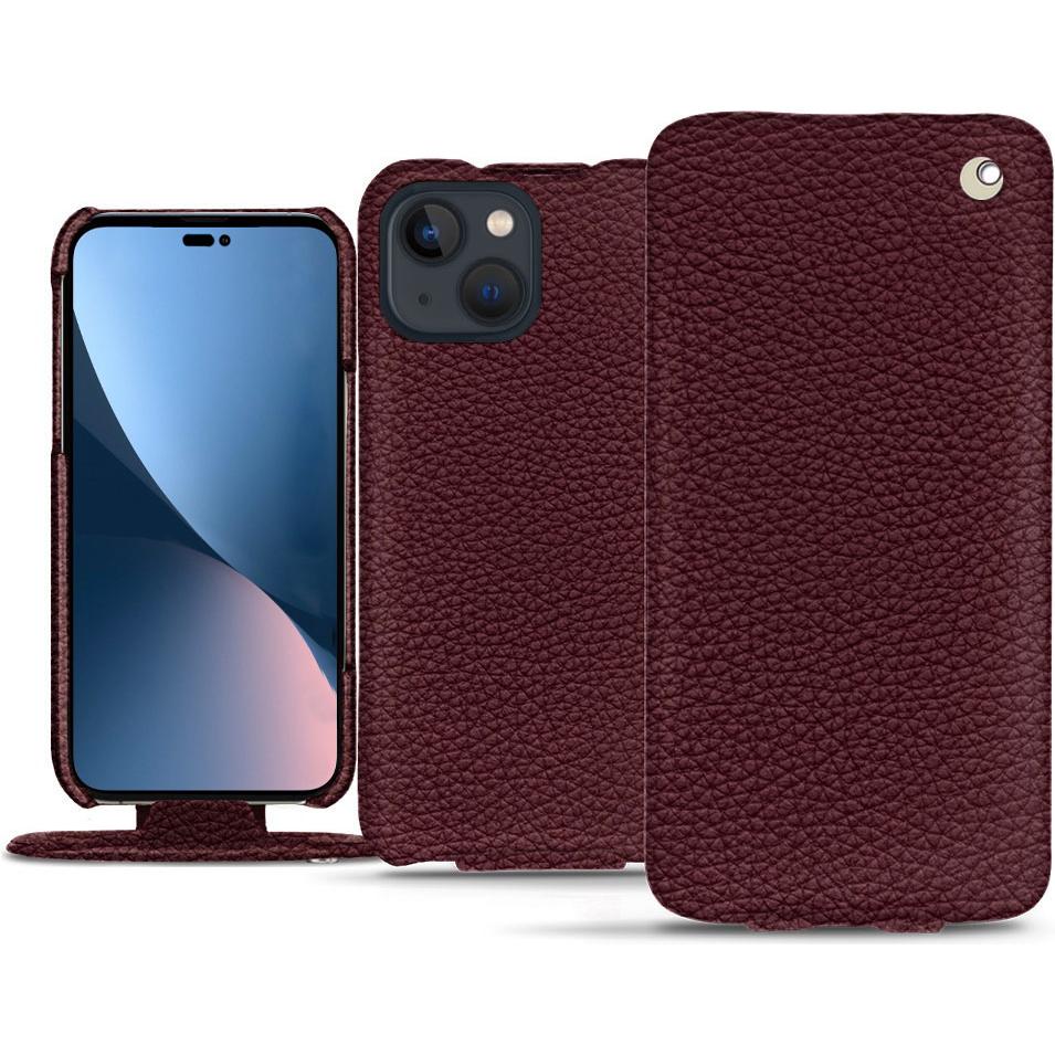 Noreve Lederschutzhülle vertikal (Apple iPhone 14 Plus), Smartphone Hülle, Violett