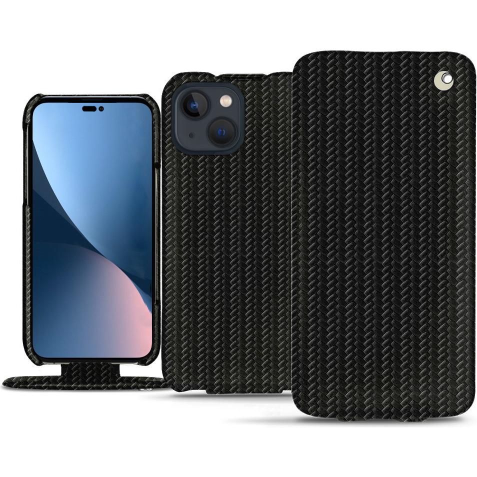 Noreve Lederschutzhülle vertikal (Apple iPhone 14 Plus), Smartphone Hülle, Schwarz