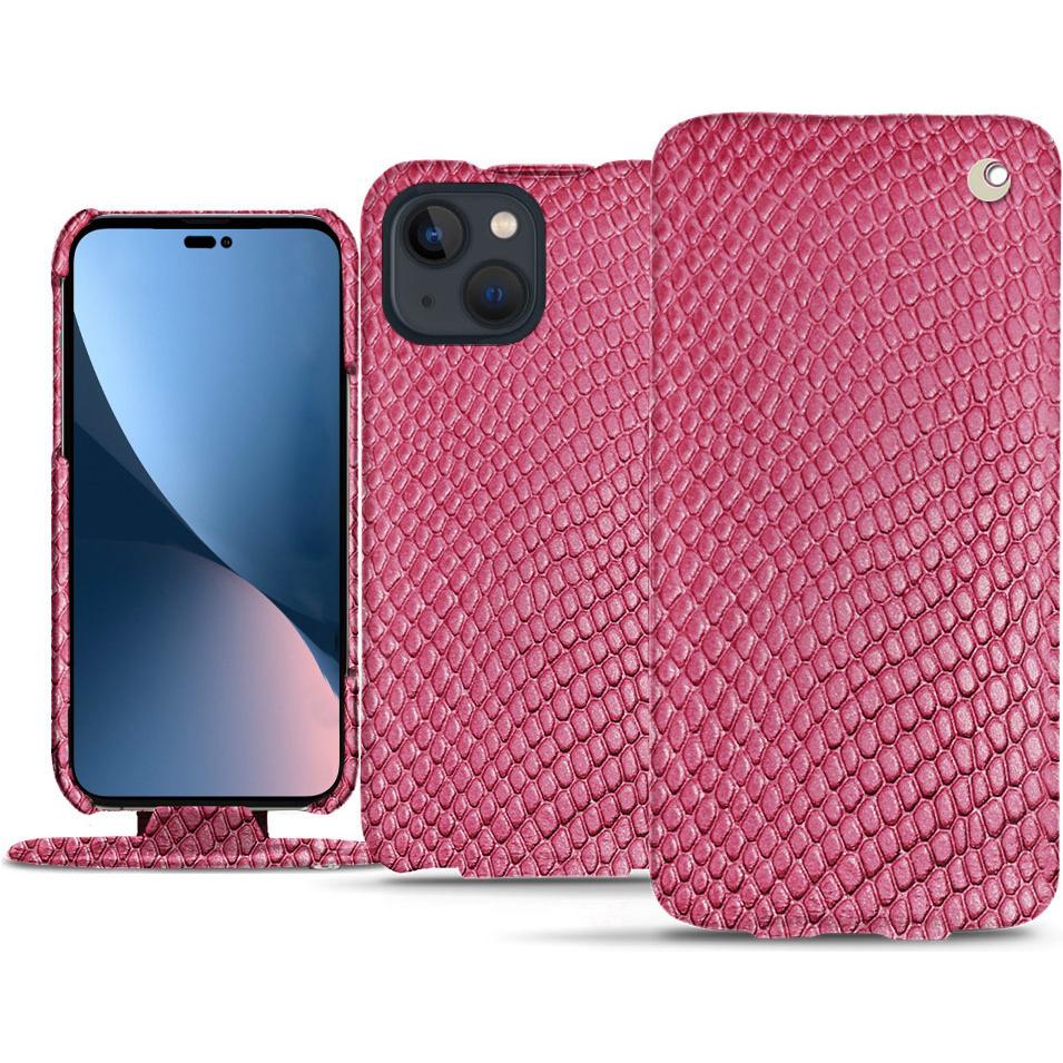 Noreve Lederschutzhülle vertikal (Apple iPhone 14 Plus), Smartphone Hülle, Rosa