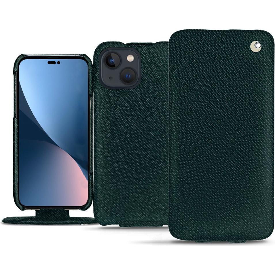 Noreve Lederschutzhülle vertikal (Apple iPhone 14 Plus), Smartphone Hülle, Grün