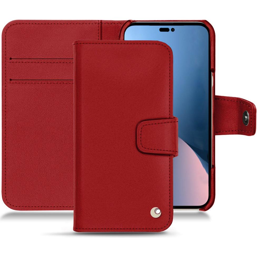 Noreve Lederschutzhülle Wallet (Apple iPhone 14 Plus), Smartphone Hülle, Rot