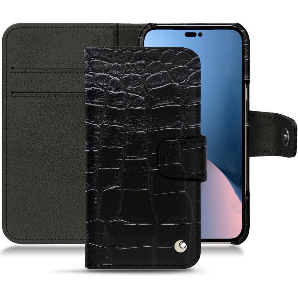 Noreve Lederschutzhülle Wallet (Apple iPhone 14 Plus), Smartphone Hülle, Schwarz