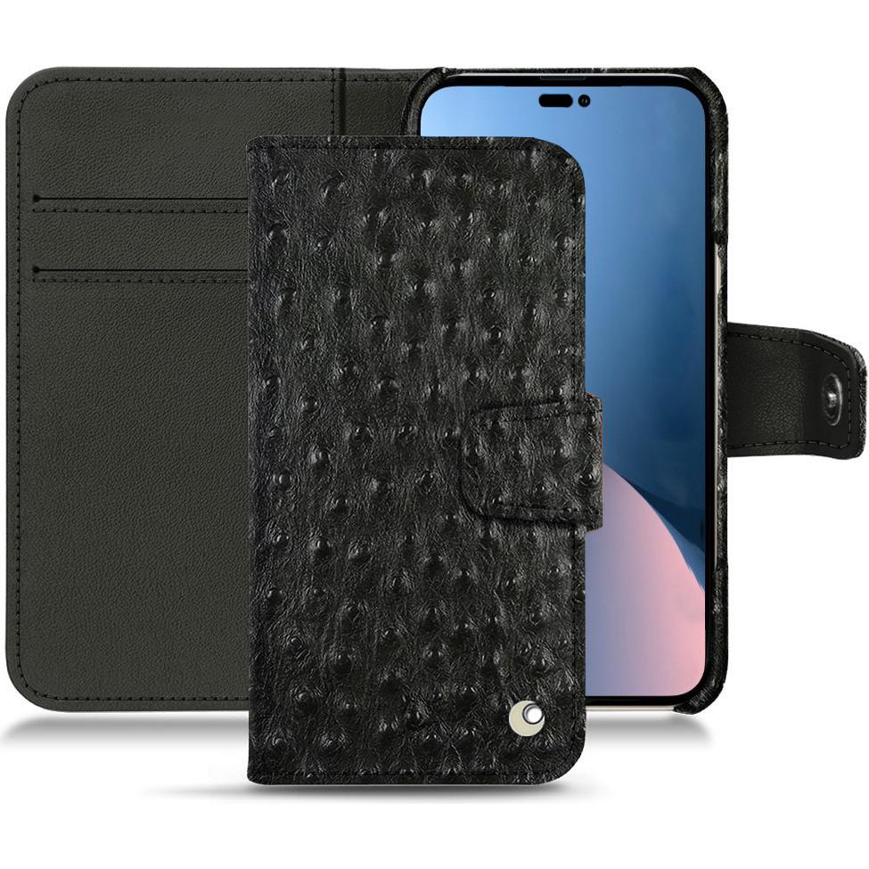 Noreve Lederschutzhülle Wallet (Apple iPhone 14 Plus), Smartphone Hülle, Schwarz