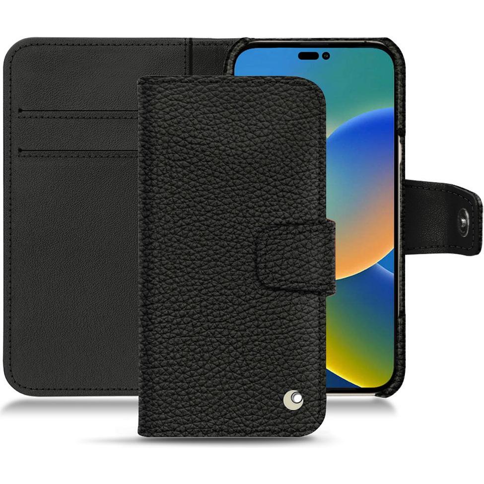 Noreve Lederschutzhülle Wallet (Apple iPhone 14), Smartphone Hülle, Schwarz