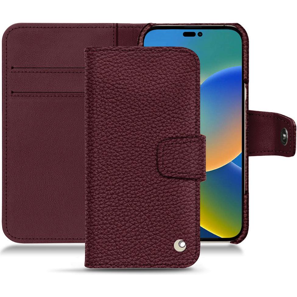 Noreve Lederschutzhülle Wallet (Apple iPhone 14), Smartphone Hülle, Violett