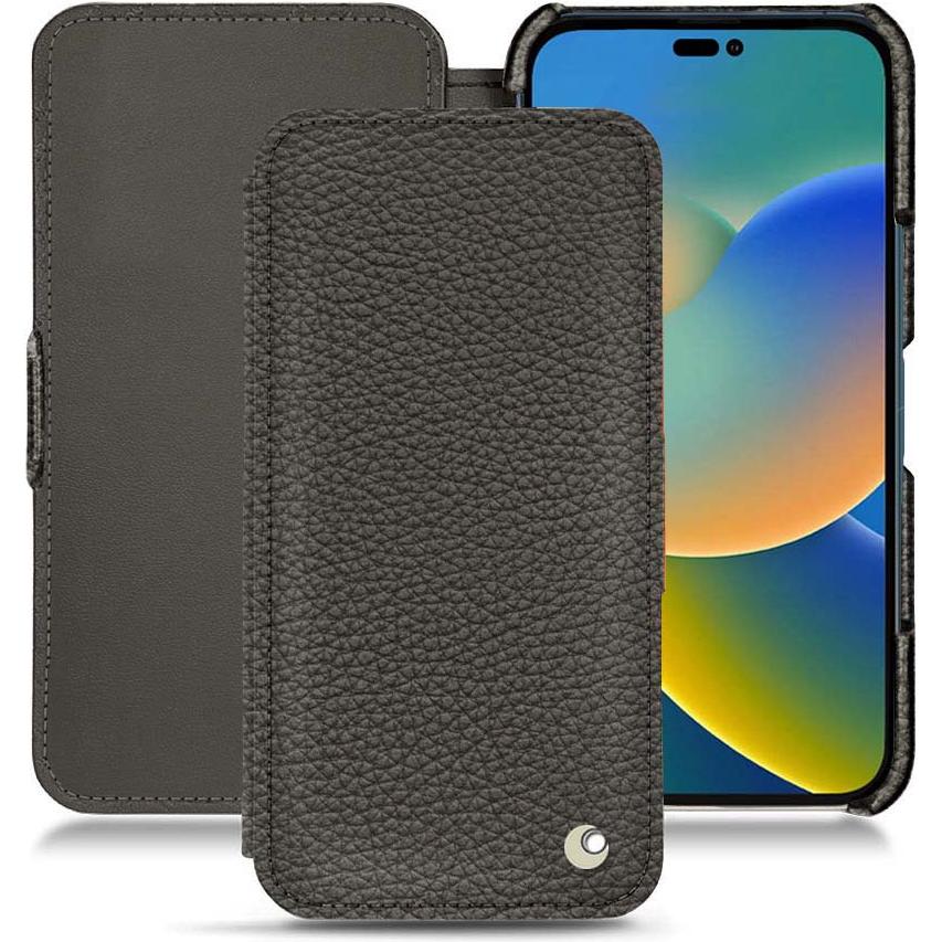Noreve Lederschutzhülle horizontal (Apple iPhone 14), Smartphone Hülle, Grau