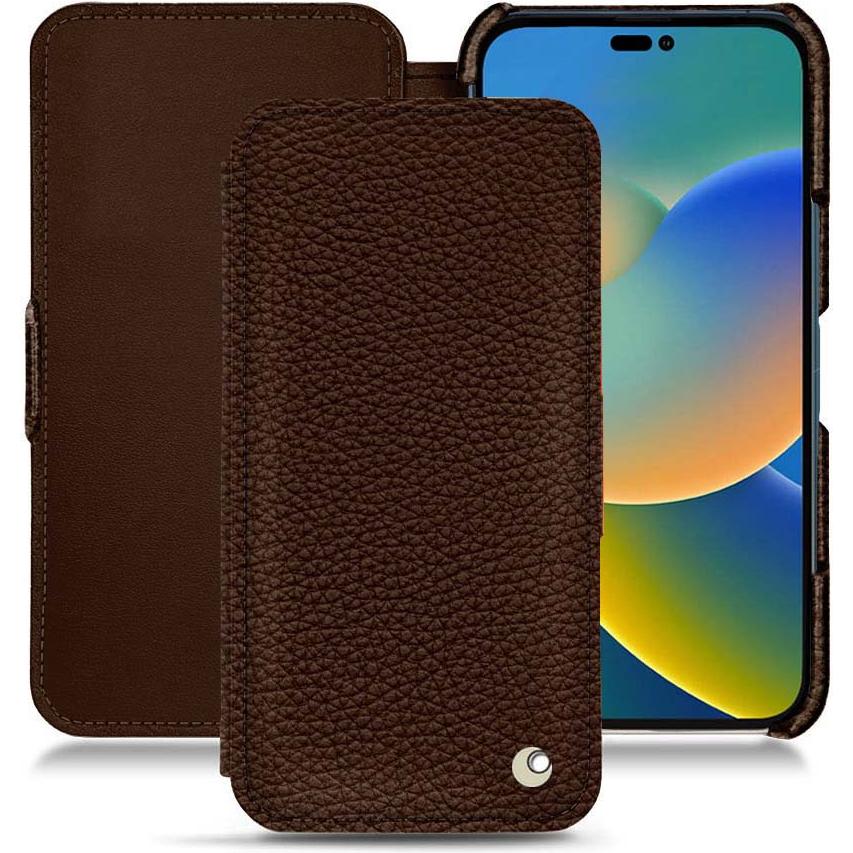 Thumbnail - Noreve Lederschutzhülle horizontal (Apple iPhone 14), Smartphone Hülle, Braun