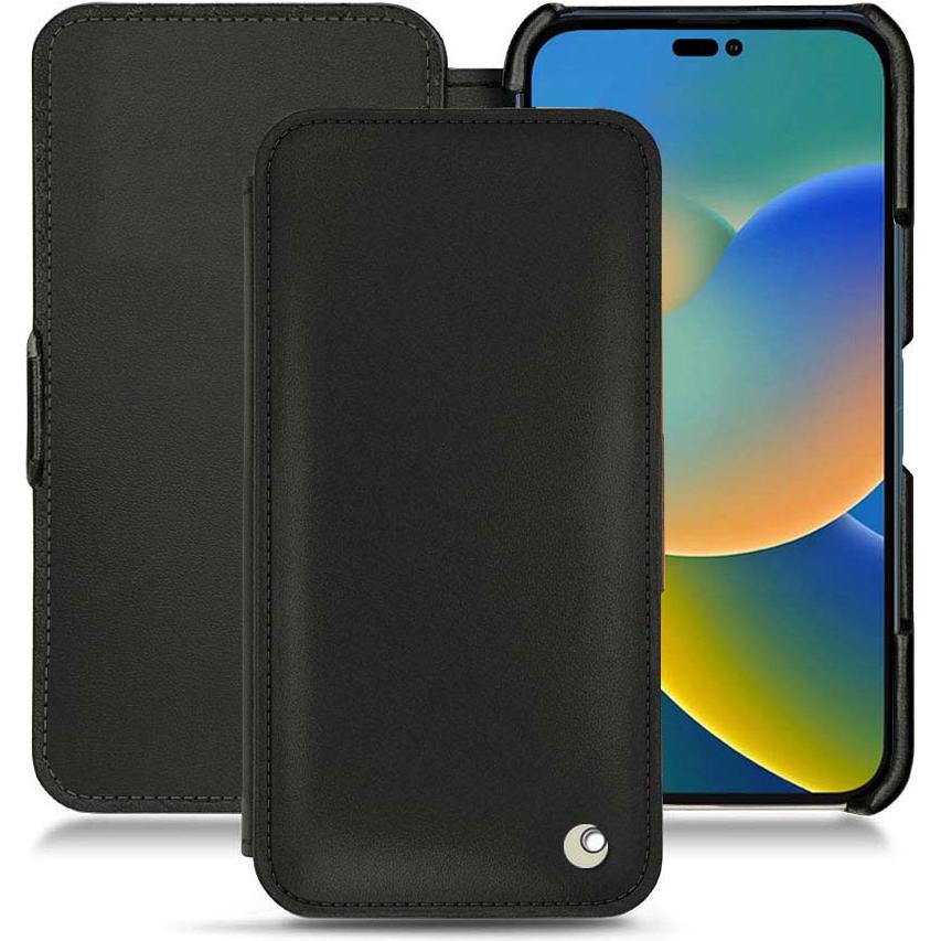 Noreve Lederschutzhülle horizontal (Apple iPhone 14), Smartphone Hülle, Schwarz
