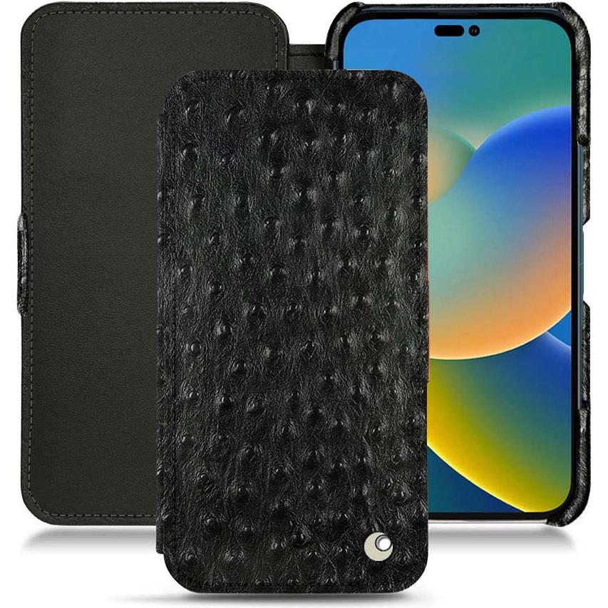 Noreve Lederschutzhülle horizontal (Apple iPhone 14), Smartphone Hülle, Schwarz