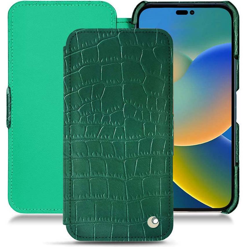 Noreve Lederschutzhülle horizontal (Apple iPhone 14), Smartphone Hülle, Grün