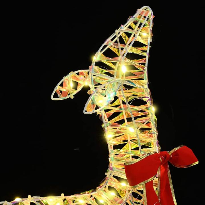 Image du produit vidaXL Famille de rennes 3 pcs Blanc chaud 128 cm PET