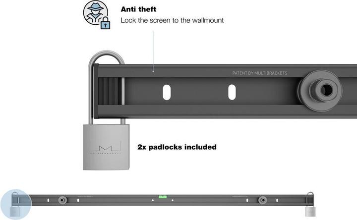 Image du produit Multibrackets M Universal Public Wallmount Black Large (Mur, 85", 80 kg)