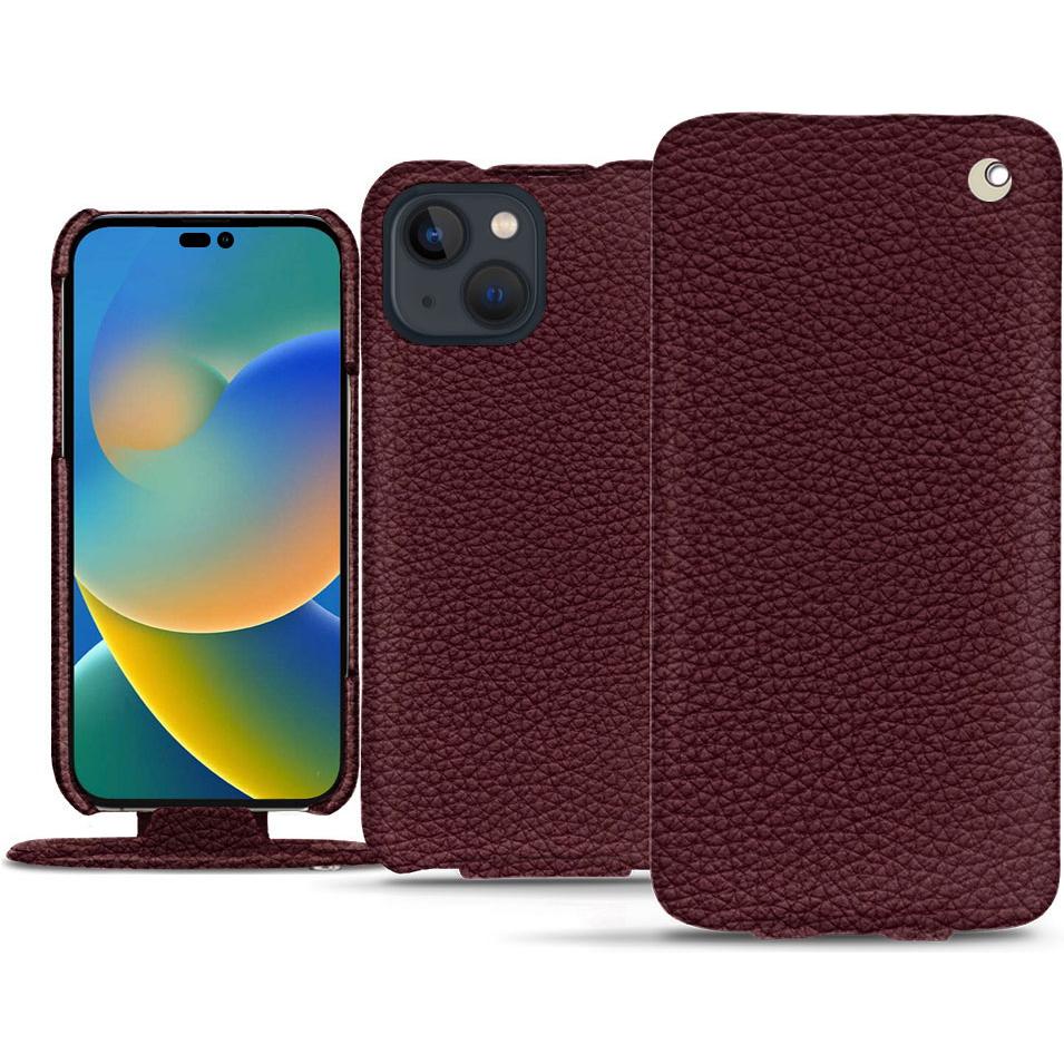 Noreve Lederschutzhülle vertikal (Apple iPhone 14), Smartphone Hülle, Violett