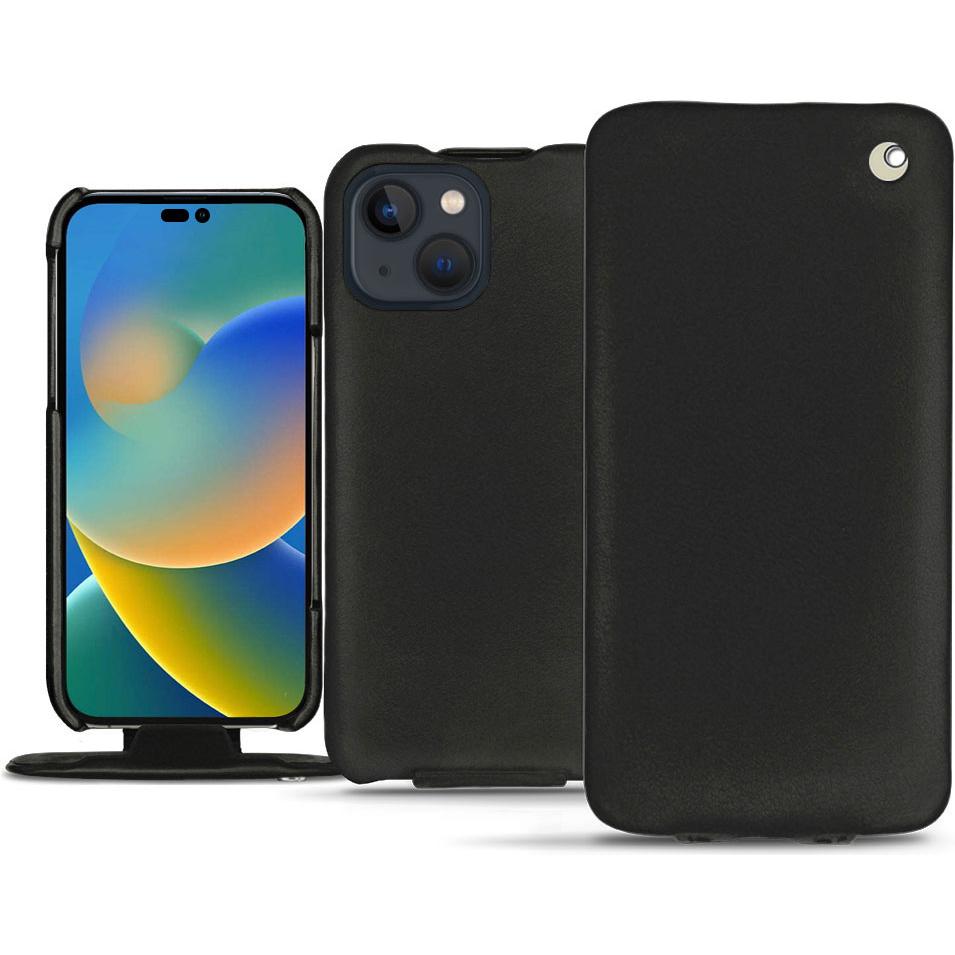 Noreve Lederschutzhülle vertikal (Apple iPhone 14), Smartphone Hülle, Schwarz