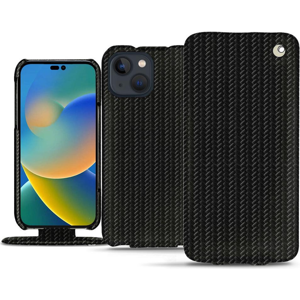 Thumbnail - Noreve Lederschutzhülle vertikal (Apple iPhone 14), Smartphone Hülle, Schwarz