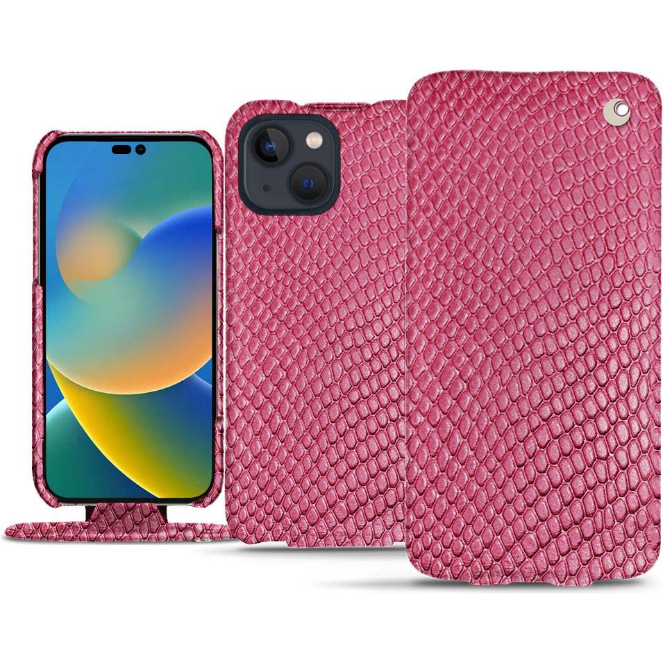 Noreve Lederschutzhülle vertikal (Apple iPhone 14), Smartphone Hülle, Rosa