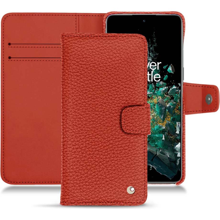 Noreve Lederschutzhülle Wallet (OnePlus 10T), Smartphone Hülle, Orange