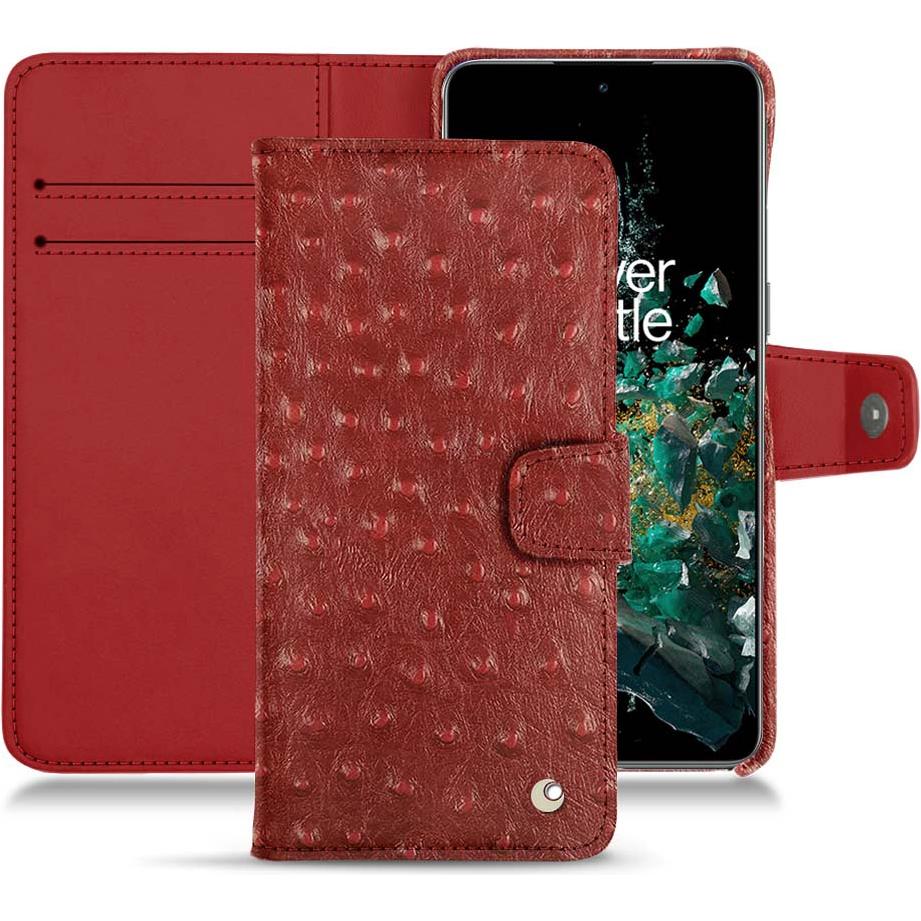 Noreve Lederschutzhülle Wallet (OnePlus 10T), Smartphone Hülle, Rot