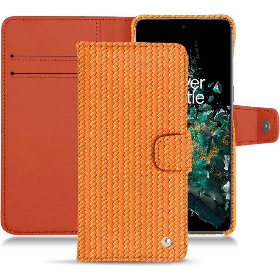 Noreve Lederschutzhülle Wallet (OnePlus 10T), Smartphone Hülle, Orange