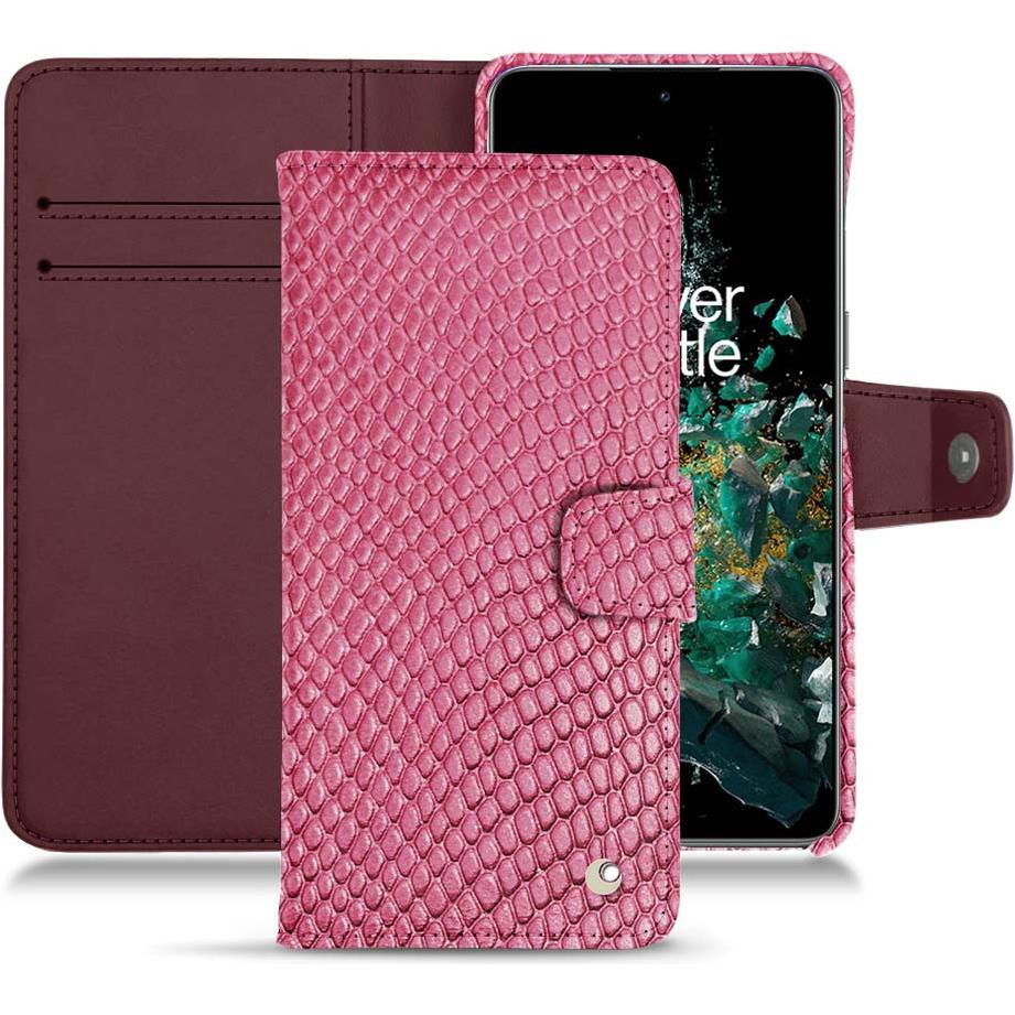 Noreve Lederschutzhülle Wallet (OnePlus 10T), Smartphone Hülle, Rosa