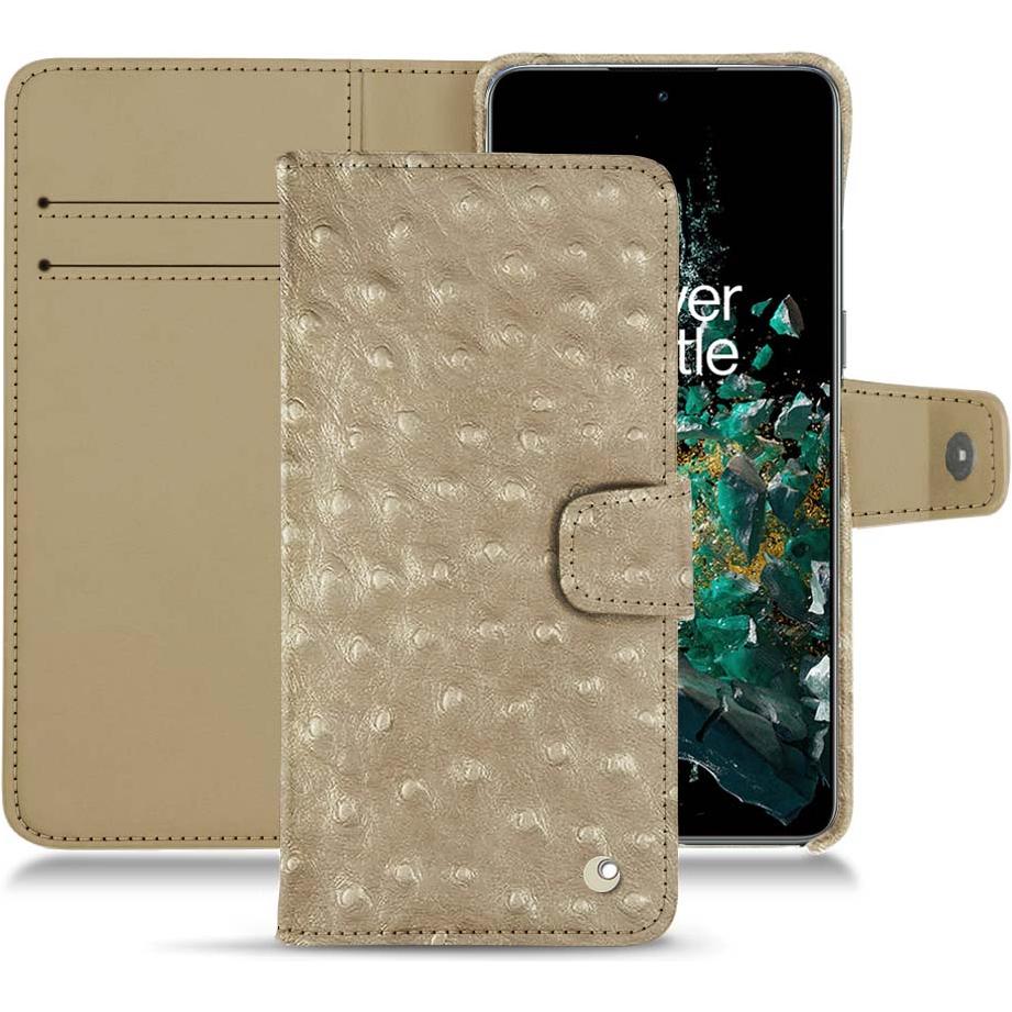 Noreve Lederschutzhülle Wallet (OnePlus 10T), Smartphone Hülle, Beige